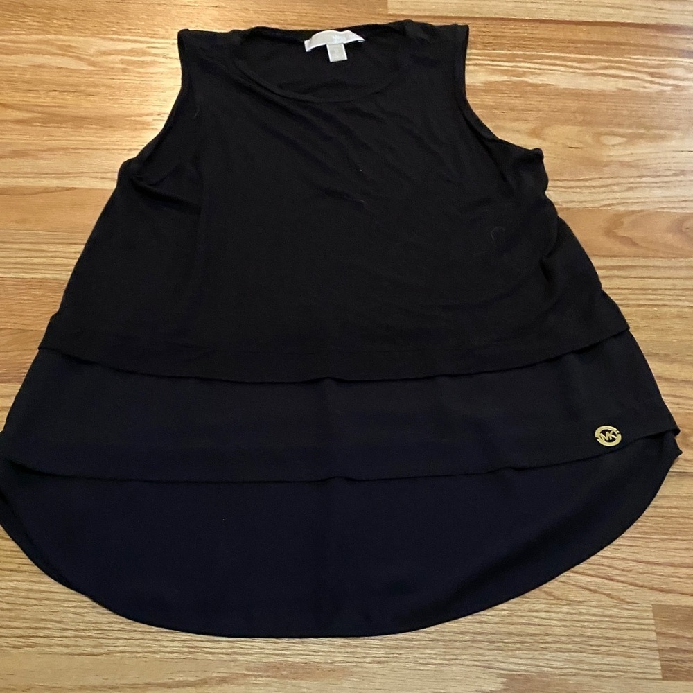 Michael Kors Black Layered Tiered Tank top